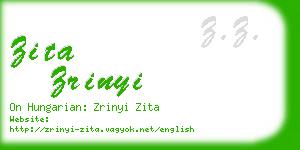 zita zrinyi business card